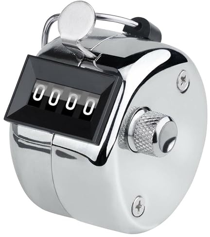 Precision Training Tally Counter - Handheld Mechanical Clicker, Counter 0-9999 Range, Metal, No Batteries Required