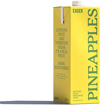 Eager 100% Pressed Cloudy Pineapple Juice, 1 x 1 Litre Single Carton | Refreshing Fruit Juice, Perfect for Cocktails & Mocktails, Not From Concentrate, Enjoy Chilled