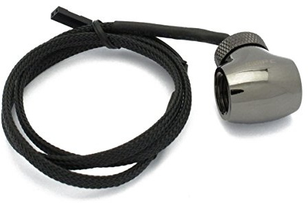 XSPC G1/4 T Fitting Inline Temperature Sensor - Black Chrome