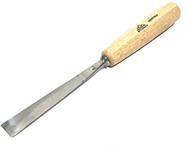 STUBAI Gerades Flacheisen Form 3 | 40 mm Klingenbreite | einseitig geschliffen | langes Heft 145 mm | Profi-Schnitzwerkzeug für feine Arbeiten und präzise Holzgestaltung
