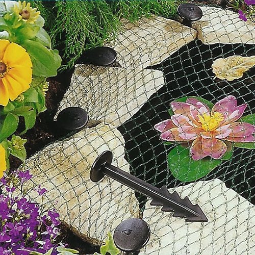 Pond Cover Net - Garden Koi Fish Pond Pool Netting Heron Fox Protector + Pegs (3 x 4m)