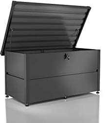 ILESTO Caja de Almacenamiento Exterior Benni-Boy - Cofre Organizador Resistente con Tapa para Jardín, Garaje, Patio, Terraza - Ahorro Espacio, Muebles de Exterior - Grande, 135x65x69 cm, Gris Carbón