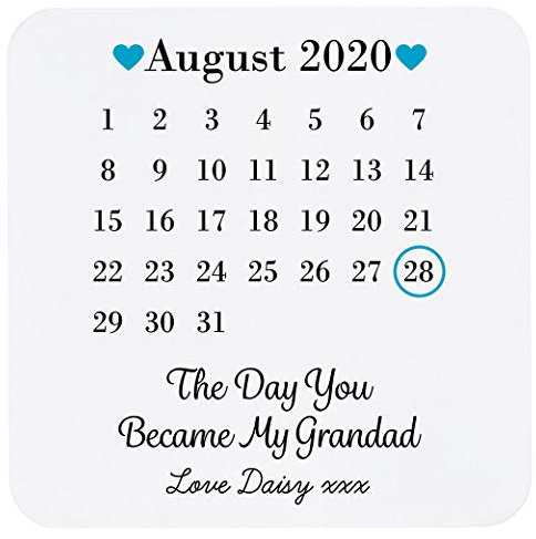 Personalised Sentimental Keepsake Day You Became My Grandad Date Metal Fridge Magnet Father's Day New Baby Gift