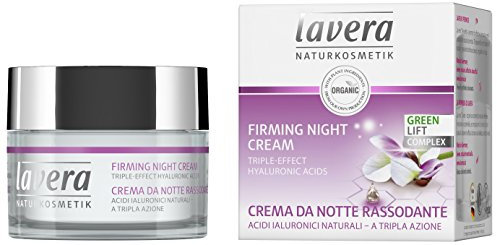 lavera Straffende Nachtcreme Karanja Anti-Age Hyaluronsäure spendet Feuchtigkeit & reduziert Falten Vegan Bio Hautpflege Natürliche & Innovative Kosmetik (50ml)