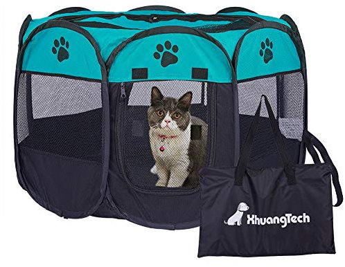 XianghuangTechnology Laufstall für Hunde und Katzen, weicher Stoff, tragbar, faltbar, für den Innen- und Außenbereich