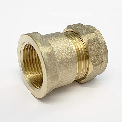15mm x 1/2 Female Iron Straight Compression WRAS Approved Heavy Pattern Embrass