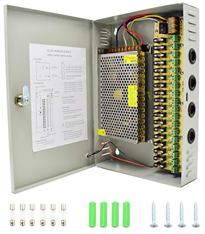 18 Canales 12V 20A Fuente de Alimentación para CCTV Cámaras de Vigilancia DVR Caja de Suministro de Energía