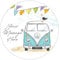 A4 Edible Decor Icing Sheet PERSONALISED Vintage Camper Van 7-8 Circle Cake Topper Decoration - Great for larger cakes