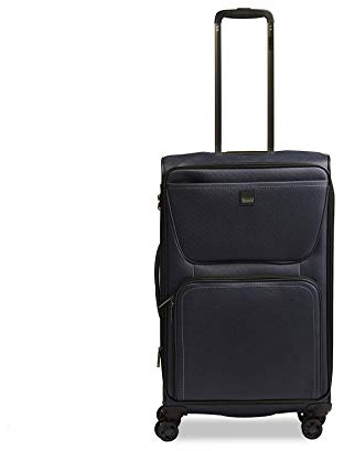 Stratic Bendigo Light Koffer weichschale Trolley Rollkoffer Reisekoffer 4 Rollen TSA-Zahlenschloss, erweiterbar, extra leicht, Größe M, Navy