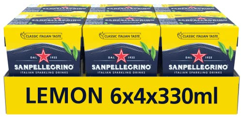 San Pellegrino Italian Sparkling Drinks Classic Taste Original Sparkling Lemon Dosen-Softgetränk 24er Pack (6 x 4 x 330 ml)