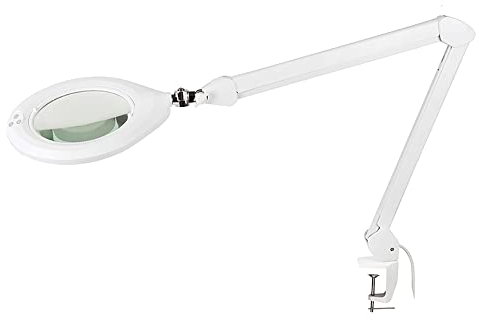 Multirex Lampe loupe LED avec Pince – Lentille Verre Ø180 mm 3 dioptries, 72 LED 6500K 1160 LM, Bras articulés 2×400 mm – Idéale Couture, Bijouterie, modélisme, électronique, Soudure, Lecture