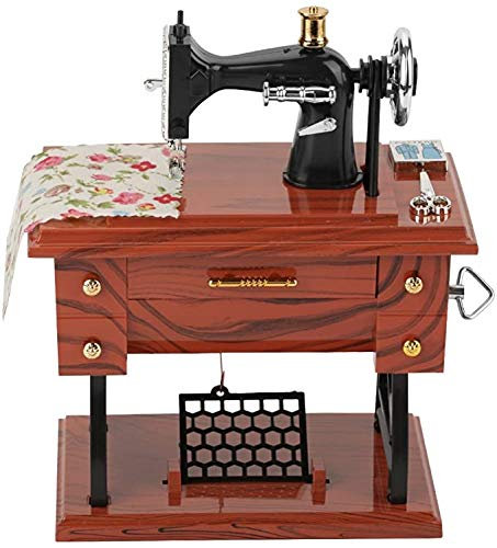 Tokenhigh Spieluhr Nähmaschine,Kreativ Klassisch Nähmaschinen Modell Spieluhr,Spieldose Retro Spieluhr für Zuhause, Büro, Arbeitszimmer Dekoration,Geburtstag vorhanden