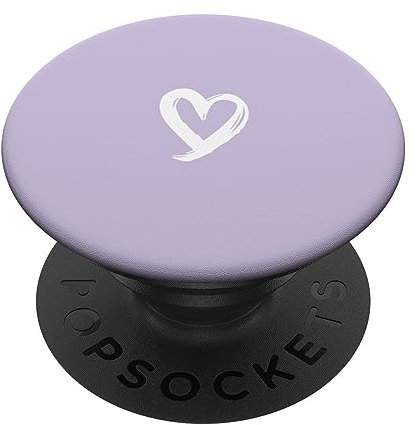 PopSockets White Minimalist Heart Light Pastel Purple PopSockets Swappable PopGrip