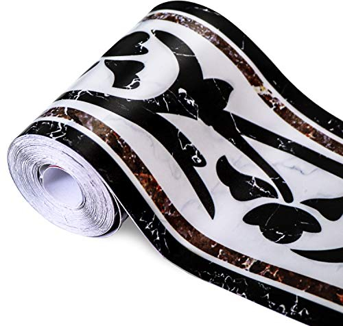 Soyizom PVC Wandverkleidung Grenzen Aufkleber Peel and Stick Wand Grenze Backsplash Selbstklebende Grenze Decortaive Fliesen Aufkleber Küchenschrank WC Grenze