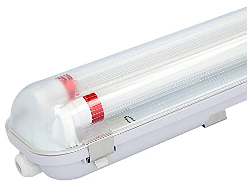 HOFTRONIC - LED-Feuchtraumleuchte 150cm 6000K Kaltweiß 60W 10500lm 175lm/W Flimmerfrei Verlinkbar T8 Werkstattlampe IP65 Wasserfest Wannenleuchte Doppel für Garage Keller Büro