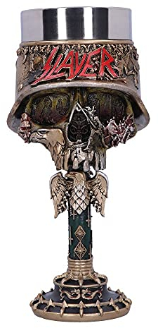Nemesis Now Gobelet sous Licence Officielle Slayer Eagle Casque tête de Mort avec Logo Doré, 19,5 cm