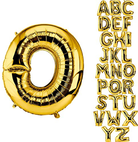 DekoRex Folienballon Gold 40cm Luftballon Geburtstag Hochzeit Deko (Buchstabe O)