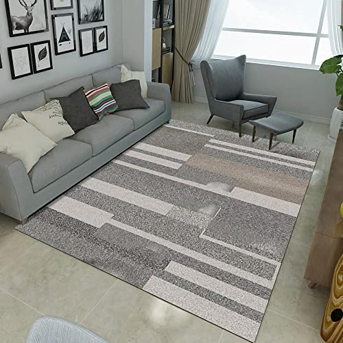 Teppich deko Zimmer Tumblr babyzimmer Teppich Grauer geometrischer Wohnzimmerteppich Tinten-Stil schmutzabweisender Teppich Wohnzimmer Dekoration 160x230cm