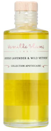 Vanilla Blanc Recharge bouchon en liège naturel pour brûleurs à huile et pot-pourris, recharge pour diffuseurs d'huiles essentielles 100 ml (Lavande Grosso et Vétiver sauvage)