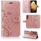 Hülle Kompatibel mit Samsung Galaxy S22 | Premium PU Leder Handyhülle Wallet Case für Galaxy S22 | Schutzhülle Blumen Klapphülle Handyhülle | Rosegold