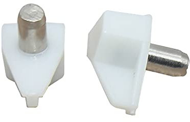 XSHEFRUI Vernickelte Regalhalterungen, Heringe, Schrankmöbel, Regalstifte, Unterstützung für Regallöcher auf Schränken, Metall, Nickel, Löffelförmige Schrankstützstifte, Halter (Weiß, 100)