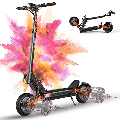 JOYOR S8-S E Scooter mit Zwei Motoren, 48V26Ah Elektroroller Fährt 75-90 Km, Mit Doppeltem Hydraulischem Bremssystem Und Doppelter Stoßdämpfung, Faltbarer E Roller Mit 10 geländereifen