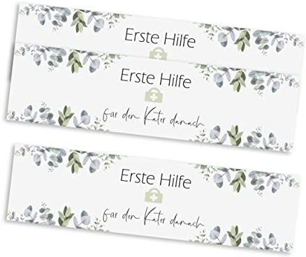 Nastami 20 Banderolen für Wasserflasche Eucalyptus Für den Kater danach