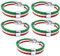 OUHUAN 5X Jewelry Bracelet, Italian Flag Bangle, Leather, for Men's Women, Green White Red (Width 14 mm, Length 23 cm)