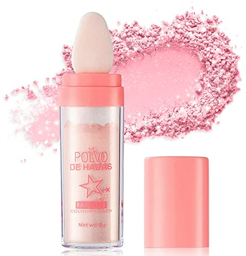 Ofanyia Highlighter Powder Stick, Polvo De Hadas Highlight Patting Powder, Body Brighten Glitter Shimmer Three-dimensional Sparkle Patting Powder for Face Eyes Lips Hair Body Glow Makeup