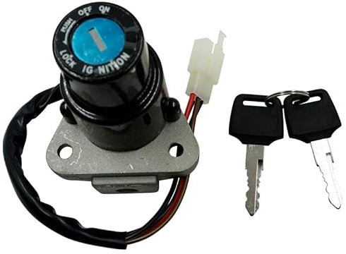 AAPIE Interruptor de Encendido for Motocicleta, Cerradura de Puerta eléctrica for Yamaha DT125 R/TZR 125/250 XT350/XT600 FZR400 TW200 TW225 XT225 TZR250