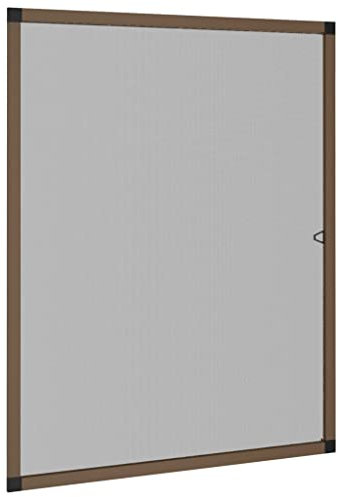 vidaXL Mosquitera para Ventanas, Malla de Protección contra Mosquitos y Moscas, Tela Mosquitera Recortable con Marco, Marrón 80x100 cm