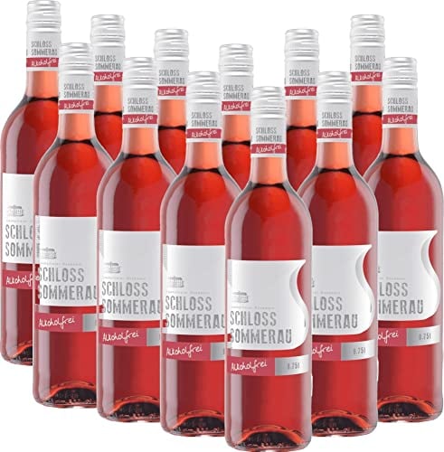 Schloss Sommerau Roséwein alkoholfrei von Sommerau - Roséwein 12 x 0,75l VINELLO - 12er - Weinpaket inkl. kostenlosem VINELLO.weinausgießer