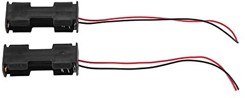 Hduacuge R 2Pcs Double Face Cadre d'ouverture 2 x 1.5V AA Batterie Boite de Support Noir