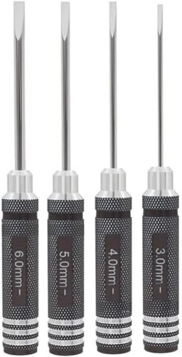 4 Pezzi Cacciaviti a Testa Piatta, Magnetico set di strumenti per cacciaviti RC (3,0 mm 4,0 mm 5,0 mm 6,0 mm) per auto RC, elicottero, aeroplano