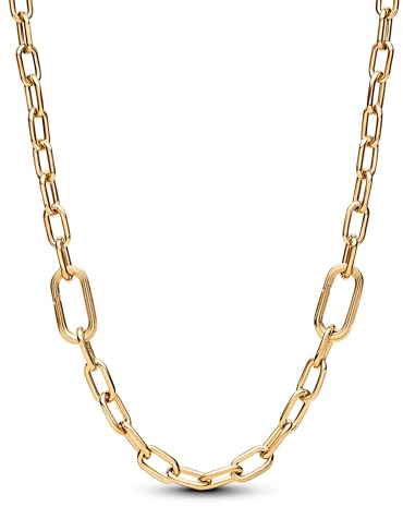 PANDORA ME Gliederhalskette mit kleinen Gliedern aus Sterling Silber mit 14 Karat vergoldete Metalllegierung, Kompatibel ME Collection, 50cm, 369685C00-50