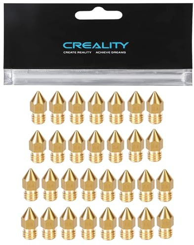 Creality 30-teiliges Barss-Düsen-Set für Ender 3-Serie, 3D-Drucker, 12 Stück 0,4 mm und 3 Stück 0,2 mm, 0,3 mm, 0,5 mm, 0,6 mm, 0,8 mm, 1,0 mm Düsen für Ender 3 V2, Ender 5 Plus, Ender 6, CR-10-Serie