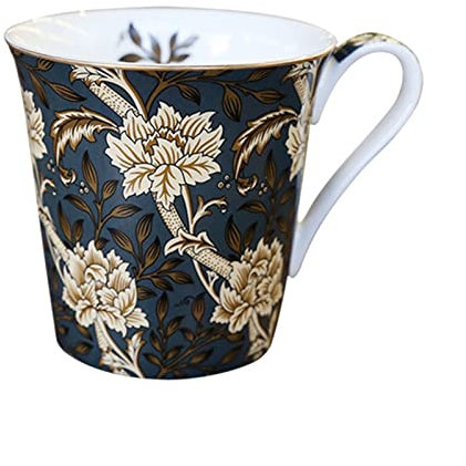BODHIS Tazas de café de Estilo Europeo, Taza de Porcelana Antigua de Hueso, Taza de café para el hogar, Taza de Leche de Gran Calibre, patrón Delicado Pintado a Mano