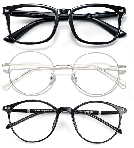 Cyxus Blaulichtfilter Brille Ohne Stärke Herren Damen Mode Computer Schutzbrille Bildschirmbrille Gaming Brille 403B020