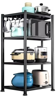 MAGIC SELECT Estantería para Almacenaje, Repisa Modular Multiusos, Estante con Ruedas, Estantería de Pie, Mueble para Cocina, Baño, Habitación, Salón con 4 Baldas de Almacenamiento. (120x40x40cm)