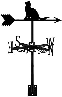 Wetterfahne, Katze, Kätzchen, Tierform, Kunstdekoration, Edelstahl, langlebig, Wetterhahn, Windrichtungsanzeiger für Außenbereich, Bauernhof, Garten, Terrasse, Hof, Dachdekoration, Katze ~ B
