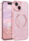 GaoBao iPhone 15 Hülle Glitzer, Handyhülle iPhone 15 Glitzer für MagSafe, Keine Vergilbung, Kratzfeste, Dünn Weiches TPU Stoßfeste Ganzkörperschutz Glitzer Hülle für iPhone 15 6.1, Rosa