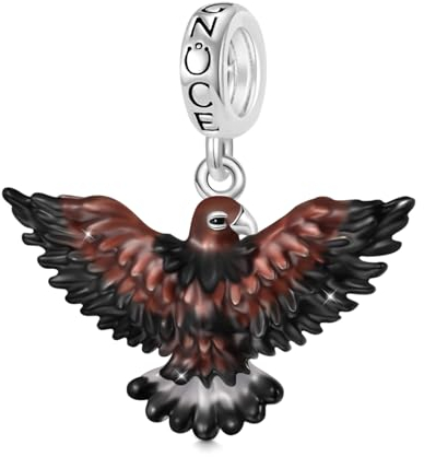 GNOCE Tier Charm Anhänger 925 Sterling Silber Bead Charms mit Zirkonia Charm Schmuck für alle Armbänder Halsketten Geschenke Bijouterie für Tierliebhaber Damen Mädchen Baby (Himmel Oberherr Adler)