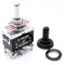 JZK Robusto interruttore a levetta a 6 poli in metallo, on/off, DPDT, 15 A, 0 – 250 V AC, attacco a vite, interruttore per racchette in metallo con cappuccio per stivali