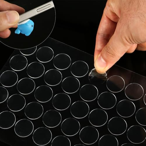 500pcs Double-Sided Mounting Gel Putty, 15mm Round Sticky Glue Dots Removable Clear Transparent Adhesive Tack Museum Putty for Wall for Hanging Photo Pictures Posters No Trace