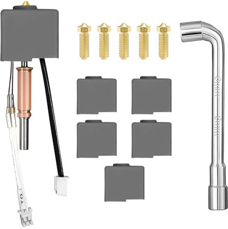 3D Drucker Hotend Druckkopf Extruder Kit, Zusammengebautes Hot End Kit Ersatz mit Thermistor, Heizpatrone, Heizblock, Messingdüse und Silikon Abdeckung für Anycubic Kobra 3 /Kobra 3 Combo/Kobra 3 V2