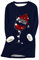 EFOFEI Top Femme avec Motif Verre à Vin Pull Cadeau De Noël Sweat Bleu Marine XL