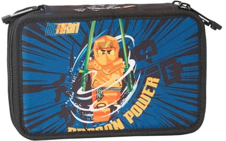 SKANDO BAGS Lego® NINJAGO Arin Federmäppchen - Stilvolle Organisation für Schreibutensilien mit DREI geräumigen Fächern, sicheren Reißverschlüssen und einzigartigen 1x1 Lego-Details,