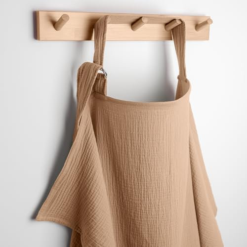 Comfy Cubs Muslin Nursing Cover, Pack of 1, 100% Muslin Cotton Breastfeeding Cover Up - Soft & Breathable Baby Nursing Scarf with Adjustable Neck Strap - Portable Essential for Newborn - Cedar