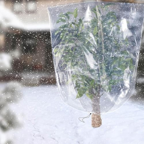 Transparente Pflanzen-Plastikfolie, kältebeständig, geeignet für Blumentöpfe zum Überwintern (60 x 80 cm)
