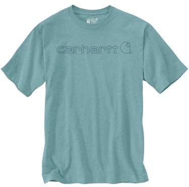 Carhartt Men's Core Logo T-Shirt S/S Work Utility, Summer Blue Heather, XXL